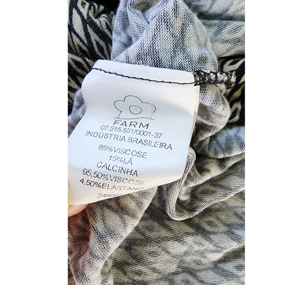 Farm Rio Wrap Plunge Boho Chic Long Bell Sleeve Blouse Bodysuit Size P - Picture 9 of 9